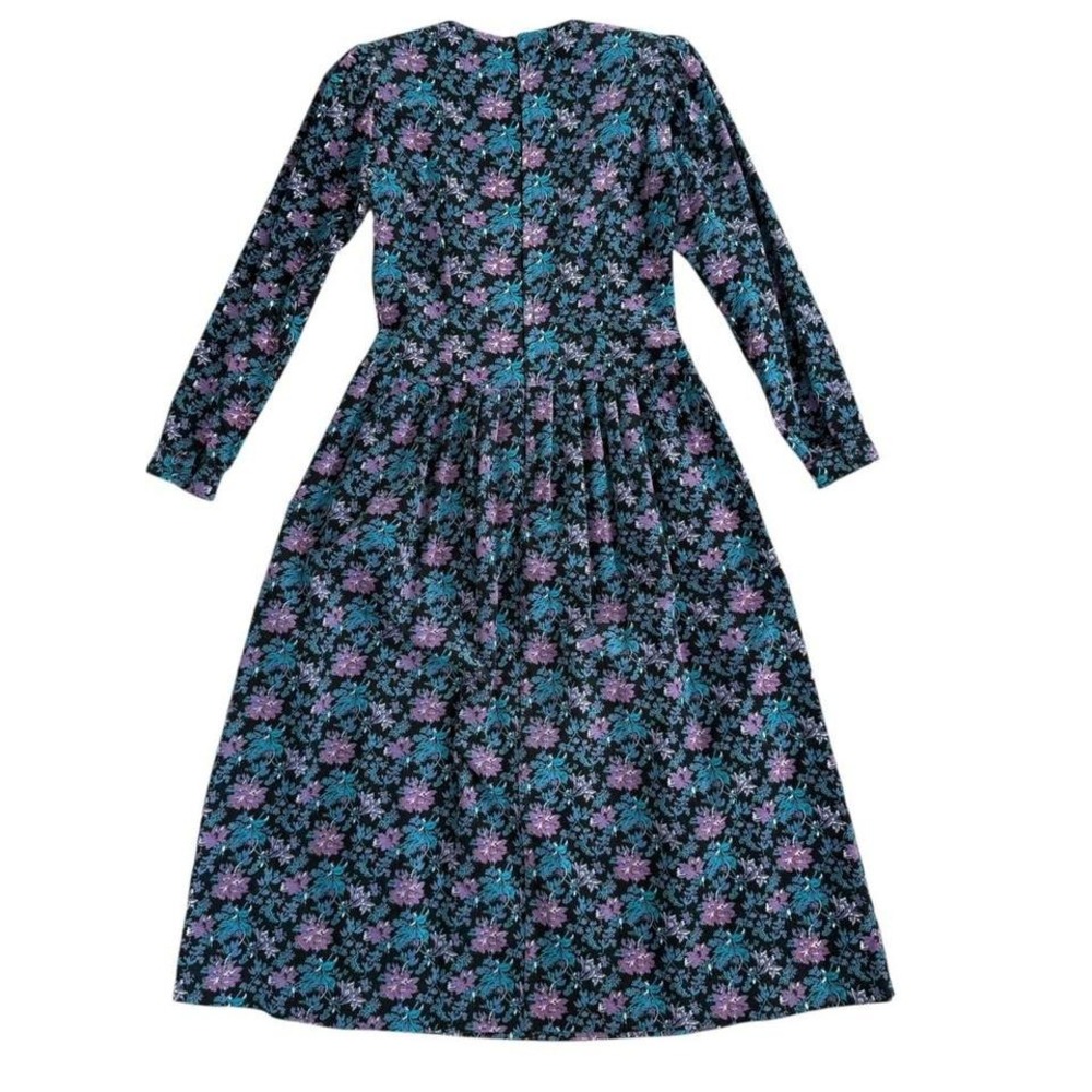 Lanz of Salzburg Vintage Floral Corduroy Dress Made USA 70s 80s Womens 6 - Picture 2 of 7